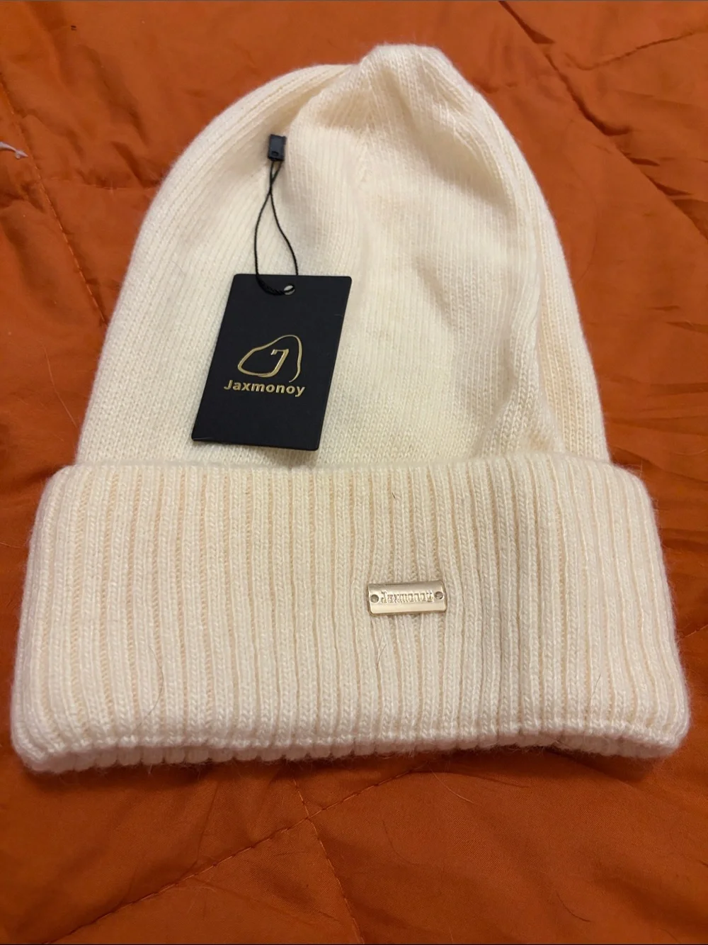 Cozy Ribbed Slouch Beanie in Cream